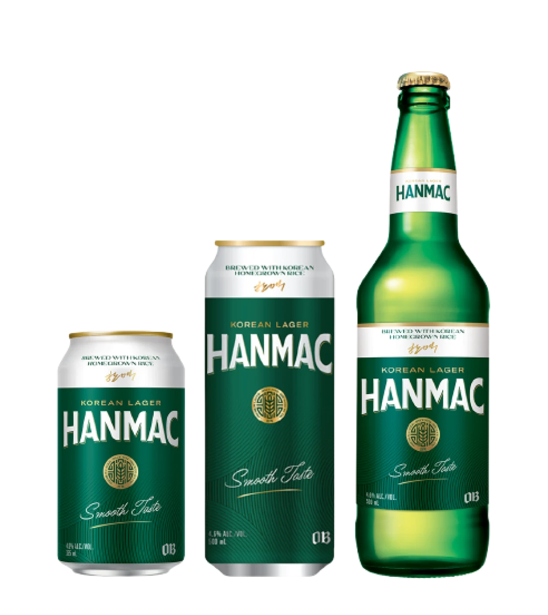 한맥 병맥주와 캔맥주 제품 이미지